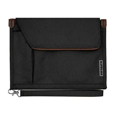 Abbildung von Mayplous A5 Konferenzordner Business Organizer Tasche Notepad Tragetasche Dokumentenkoffer Portfolio (Pechschwarz)