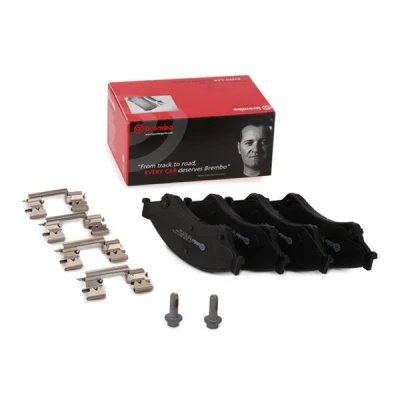 Abbildung von BREMBO P 24 153 Bremsbelagsatz mit akustischer Verschleißwarnung Bremssattelschrauben Zubehör MERCEDES BENZ: B Class, FORD: Ranger Mk3