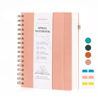 Abbildung von Notizbuch liniert A5, Tagebuch a5 Lined, 320 Seiten, Hardcover Journal Notizbuch, Kunstledereinband, 14,2 x 21 cm (Rosa)