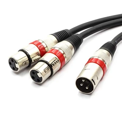 Abbildung von SiYear Symmetrisches Mikrofon Patchkabel, Y Kabel, XLR Stecker auf Dual Buchse, 3 poliger Klinkenstecker, Audio Adapter (XLR M zwei F), 50 cm
