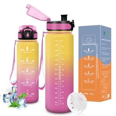 Abbildung von Vikaster Trinkflasche Fitness, 1500ml, Große trinkflasche, Kohlensäure Geeignet, auslaufsicher, Sportflasche für Outdoor