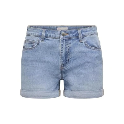 Abbildung von JdY Damen Jeansshorts mit Umschlag und klassischem Five Pocket Design, Farben:Blau 3, Größe:S
