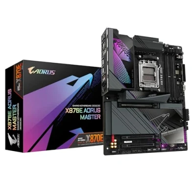 Abbildung von GIGABYTE X870E AORUS Master Mainboard Unterstützt AMD Ryzen 9000 CPUs, 16+2+2 Phasen Digital VRM, bis zu 8600MHz DDR5 (OC), 3xPCIe 5.0, Wi Fi 7, 5GbE LAN, USB 4