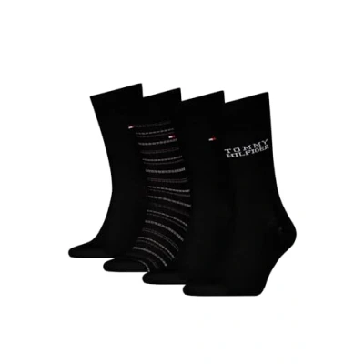 Abbildung von Tommy Hilfiger MEN Giftbox Stripe 4 PACK Socken, Herren, Größe: 39 42, Black