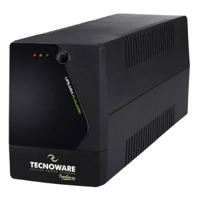 Abbildung von Tecnoware Power Systems USV ERA PLUS 2000VA, Schutz vor Stromausfall, Überspannung und Blitzschlag, AVR Stabilisator, 6 IEC Steckdosen, USB, PC Managementsoftware, Schwarz, 2000VA