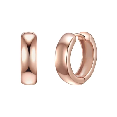 Abbildung von Rafaela Donata Damen Creolen aus 925/ Sterling Silber rosévergoldet Silbercreolen Klappcreolen klassisch Rosegold
