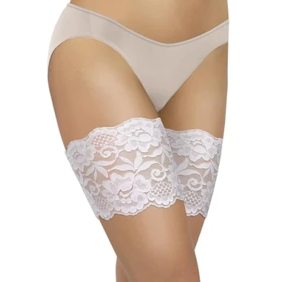 Abbildung von sesto senso Oberschenkelbänder Spitze Sexy Elastische Anti reibung mit 4 Silikonstreifen weiß 80 85 3XL