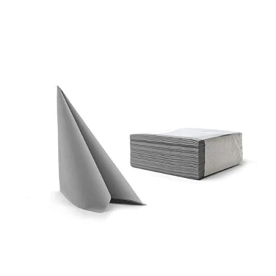 Abbildung von Alvotex CHIC Airlaid 50 Servietten, Stoffähnlich, Hochwertige, Einwegserviette, 40 x cm, Grau