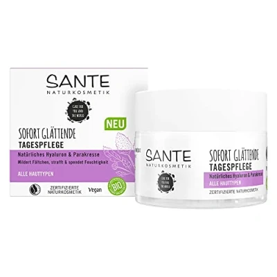Abbildung von SANTE Naturkosmetik Glättende Tagespflege, Feuchtigkeitsspendende Tagescreme für einen strahlenden Teint, Mit natürlichem Hyaluron und Parakresse, 1 x 50 ml
