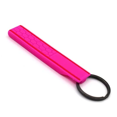 Abbildung von CYK www. CoverYourKey .de Schlüsselanhänger Keytag mit Wabenstruktur Schlüsselhülle Anhänger Schlüsselband Wabe (Neon Pink/Rot)