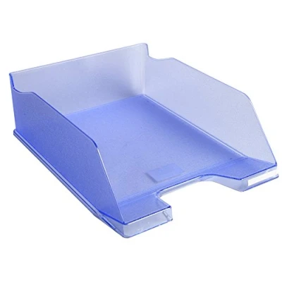 Abbildung von Exacompta 11510D 4er Pack Premium Briefablage Combo Maxi DIN A4. Ideale Briefkörbe für Ihre Organisation. Robuste und stapelbare Ablagekörbe eisblau transluzent