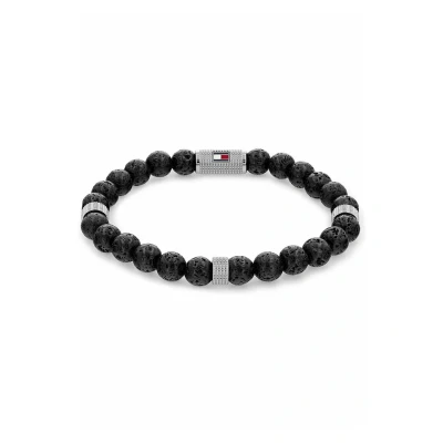 Abbildung von Tommy Hilfiger Farbstein Armband, Herren, Größe: One Size, Schwarz