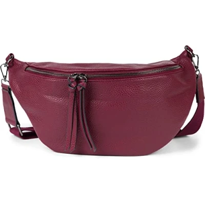 Abbildung von styleBREAKER Damen Halbmond Crossbody Schultertasche, abnehmbarer verstellbarer Schultergurt, Einfarbige Handtasche 02012386, Farbe:Bordeaux Violett
