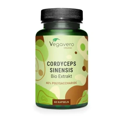 Abbildung von Bio Cordyceps sinensis 650 mg CS 4 Extrakt (12:1) 30% Polysaccharide &amp; Polyphenole Ohne Zusätze Deutsche Produktion von Vegavero® 60 Kapseln