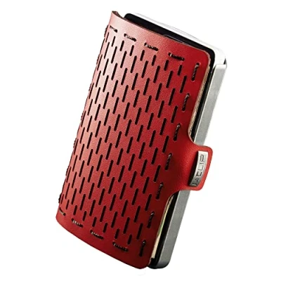 Abbildung von I CLIP Original Geldbörse mit Münzfach Leder Portemonnaie Kreditkartenetui Geldklammer hochwertiger Geldbeutel Slim Wallet Rot
