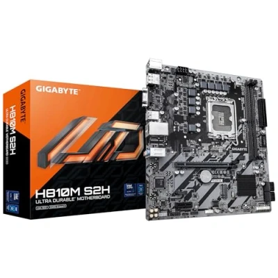 Abbildung von GIGABYTE H810M S2H Mainboard Intel Core Ultra (Serie 2) CPUs, 4+1+2 Phasen VRM, bis zu 6400 MHz DDR5, 1xPCIe 4.0 M.2, 1GbE LAN, USB 3.2 Gen 1