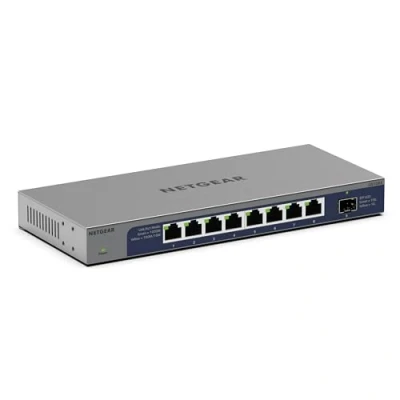 Abbildung von NETGEAR 8 Port 1G/10G Gigabit Ethernet Unmanaged Switch (GS108X) Mit 1 x 10G SFP+, Desktop oder Rack Befestigung und eingeschränkte Garantie über die gesamte Nutzungsdauer