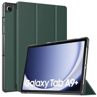 Abbildung von TiMOVO Hülle für Samsung Galaxy Tab A9+/A9 Plus 11 Zoll 2023 SM X210/X216/X218, Schlank Leicht Schutzhülle mit Ständer &amp; Harter Rückseite All New A9+ Tablet, Nachtgrün