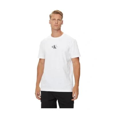 Abbildung von Calvin Klein Herren T Shirt Kurzarm Monologo Rundhalsausschnitt, Bright White (Weiß), S