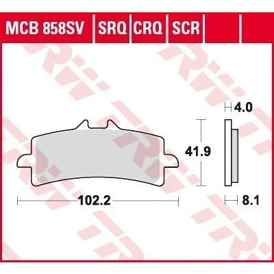 Abbildung von TRW Sinter Street MCB858SV Bremsbelagsatz
