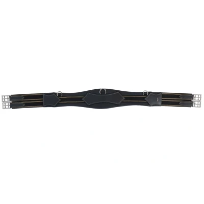 Abbildung von Horka Sattelgurt Leder Schwarz/Silber 110cm