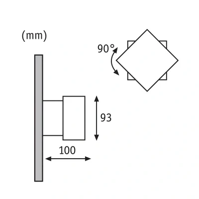 Abbildung von Paulmann 18003 Wandaufbauleuchte Hauswand LED Orientierungslicht Cybo eckig Lampe 2x3W weiß 100x100 mm Außen IP65 strahlwassergeschützt Lichtakzente