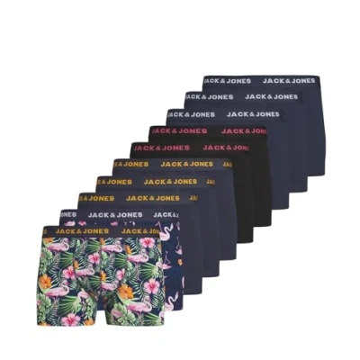 Abbildung von Jack &amp; Jones Jacflamingo Trunks 10 PACK Panties, Herren, Größe: Large, Navy blazer/black