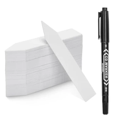 Abbildung von KINGLAKE 600Stk Pflanzschilder Weiß Pflanzenstecker Kunststoff Gartenschilder Zum Beschriften Wetterfest Pflanzen Etiketten Für Draussen,10x2CM
