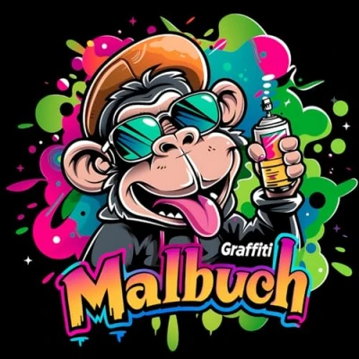 Abbildung von Graffiti Malbuch: 50 kreative und coole Street Art Tiermotive für Kinder ab 8 Jahren.
