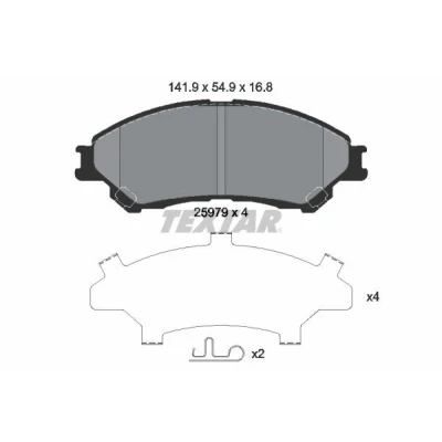 Abbildung von TEXTAR 2597901 Bremsbelagsatz mit akustischer Verschleißwarnung Zubehör SUZUKI: SX4 II S Cross, Vitara IV Off Road