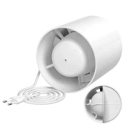 Abbildung von Milduall Kanal Rohrventilator 150mm, Inline Abluftventilator Kanalventilator Rauchabzug Rohrlüfter 320m3/h, 35dB Leise für Bad Küche Gewächshaus Zelt Garage