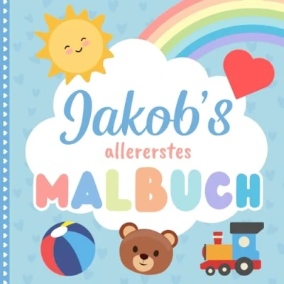 Abbildung von Jakob&#039;s allererstes Malbuch: Personalisiertes Kritzelbuch für Jakob ab 1 Jahr