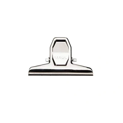 Abbildung von MAUL Papierklemmer MAULpro aus Metall (2 Stück) Klemmer mit breitem Verschlussclip 7,5 cm und Klemmweite 2 Gadget für Haushalt, Küche Büro geeignet DIY Projekte Silber