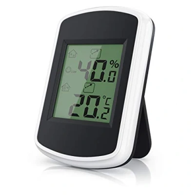 Abbildung von CSL Digitales Mini Thermo Hygrometer Thermometer innen Temperatur und Luftfeuchtigkeitmessgerät mit Smiley Indikator für Gewächshaus, Wohnzimmer