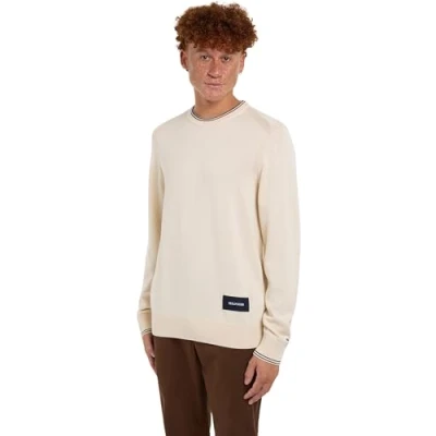 Abbildung von Tommy Hilfiger Herren Pullover Crew Neck Strickpullover, Beige (Ancient White), XL