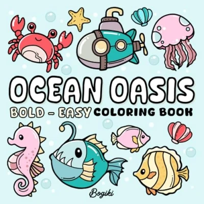 Abbildung von Ocean Oasis: Relaxing Coloring Book for Adults and Teens Vibrant Easy Designs Kids