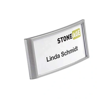 Abbildung von Durable Namensschild Classic mit Magnet, 34 x 74 mm, 10 Stück, silber, 854223