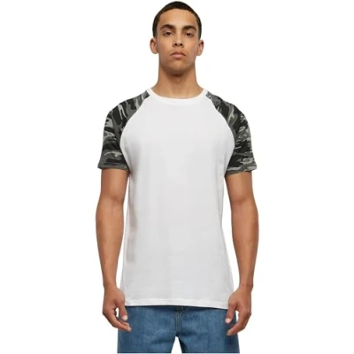 Abbildung von Urban Classics Raglan Contrast Tshirt print, Herren, Größe: Large, White