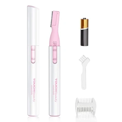 Abbildung von TOUCHBeauty Augenbrauentrimmer Elektrischer Korrekturtrimmer Kabellos für Damen,Augenbrauenrasierer Augenbrauenschneider Präzisionstrimmer mit Führungskamm, Batteriebetrieben, Rosa AG 815P