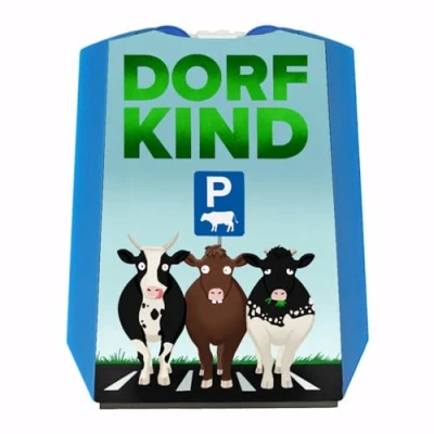 Abbildung von Dorfkind Parkscheibe mit Kuhparkplatz 2 Einkaufswagenchips witzige für Dorfkinder lustigem Motiv das Land