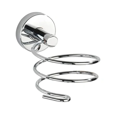 Abbildung von WENKO Vacuum Loc Haartrocknerhalter Capri, Föhn Halter mit Kabelhalter, Befestigen ohne Bohren, Rückstandslos repositionierbar, Verchromter Zink, 10 x 9,5 15,5 cm