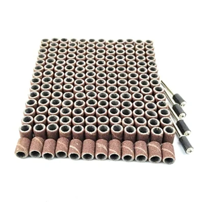 Abbildung von Merryland Schleifhülse für Dremel 184 Stück, Schleifband 120# 6,5 X 13 mm 180 Stück und Schleifwalze 4 SchleifenBand Maniküre Pediküre, Mini Drehwerkzeug Zubehör Elektrowerkzeuge, RMTA184C4