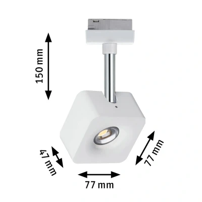 Abbildung von Paulmann Schienensystem Leuchten »URail Schienenspot Cube 540lm 8W 2700K 230V Chrom matt, Chrom«, (1 tlg.), dimmbar, Einzelspot