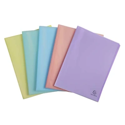 Abbildung von Exacompta 88570E Kunststoff Sichtmappe Chromaline Pastell 50 Klarsichthüllen, 100 Sichten Einband aus mittelfestem transluzentem Polypropylen DIN A4 ideal für Büro und Schule 1 Stück Zufallsfarbe