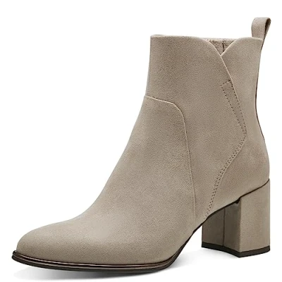 Abbildung von MARCO TOZZI Damen Stiefeletten mit Absatz Spitz Reißverschluss, Braun (Taupe), 38 EU