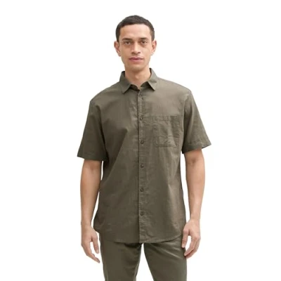 Abbildung von TOM TAILOR Herren 1045098 Hemd, 32097 Smokey Olive Green, L
