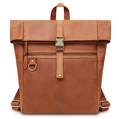 Abbildung von LEABAGS Leder Rucksack Damen &amp; Herren I Echtleder Premium Daypack Eleganter Backpack Frauen Männer Lederrucksack