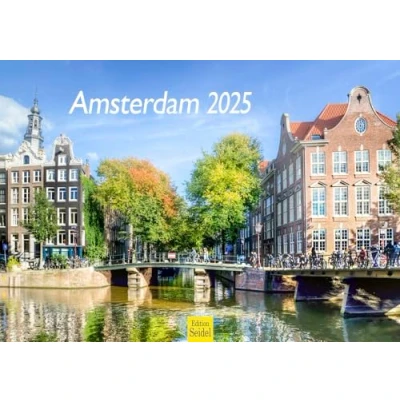 Abbildung von Edition Seidel Premium Kalender Amsterdam 2025 Format DIN A3 Wandkalender Europa Niederlande Holland Tulpen Grachten Brücken Metropole Skyline