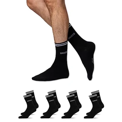 Abbildung von Snocks HOHE MIT Streifen 4 PACK Socken, Größe: 47 50, Schwarz