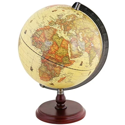 Abbildung von Exerz 25cm Antiker Globus Mit Holzfuß Englische Karte Für Kinder Büro Deko Schülerglobus Morden Map Farbe Durchmesser